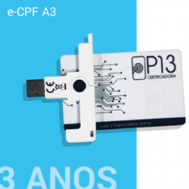 E-CPF A3 3 ANOS + CARTÃO E LEITORA