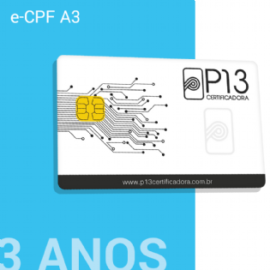 E-CPF A3 3 ANOS + CARTÃO