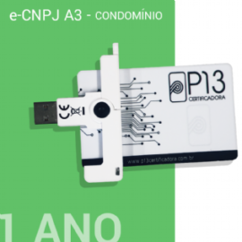 E-CNPJ A3 1 ANO + CARTÃO E LEITORA - CONDOMÍNIO